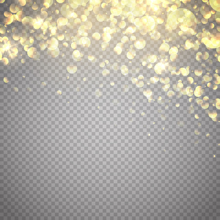 Glow light effect. Vector illustration. Gold glitter particles background.のイラスト素材