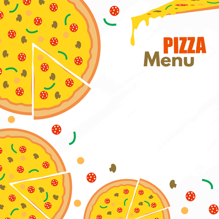 Pizza menu vector background. Restaurant cafe menu, template design.のイラスト素材
