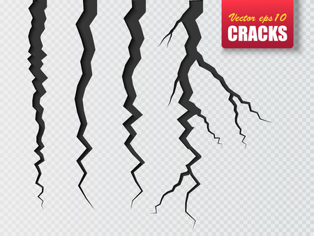 Vector cracks isolated. Illustration for your designのイラスト素材