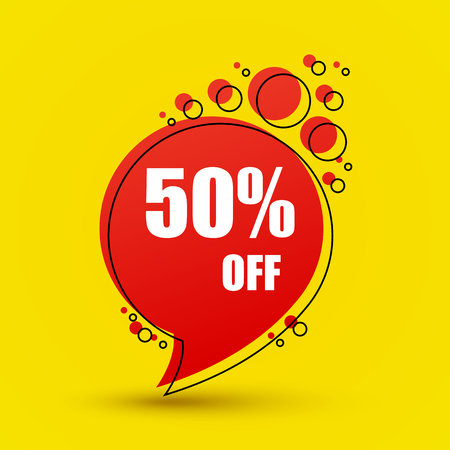 Discount bubble isolated on yellow background. Vectorのイラスト素材