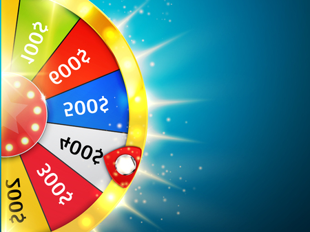 Fortune wheel with sparks. Casino background. Vectorのイラスト素材