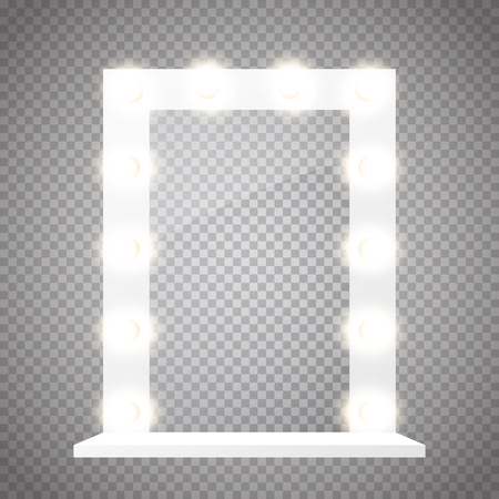 Makeup mirror isolated with lights. Vector illustrationのイラスト素材