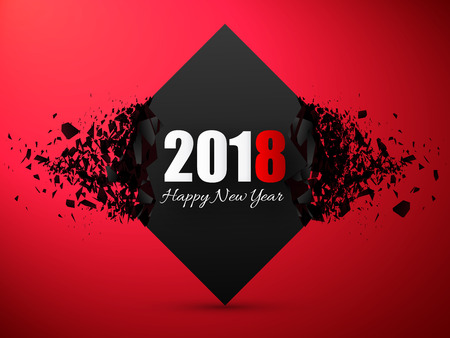 Happy New Year 2018 Abstract Banner with explosion effect.のイラスト素材