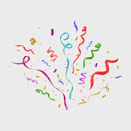 Confetti isolated on transparent background. Festive vector illustration.のイラスト素材