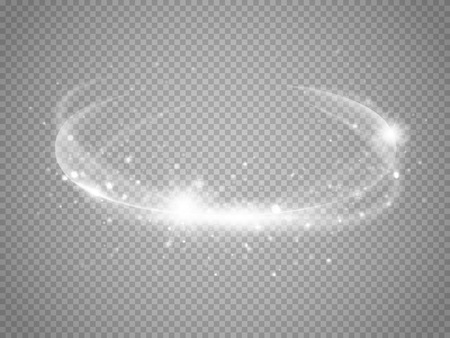 White light effect. magic circle glow. Vector illustrationのイラスト素材