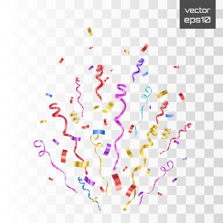 Confetti isolated on transparent background. Festive vector backgroundのイラスト素材