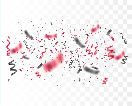 Red confetti isolated. Festive vector backgroundのイラスト素材