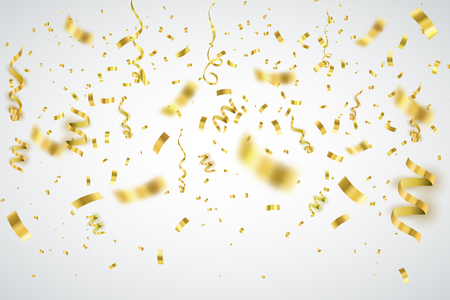 Golden confetti illustration.のイラスト素材