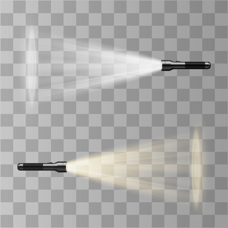 Vector flashlight isolated on transparent background. Light effectのイラスト素材
