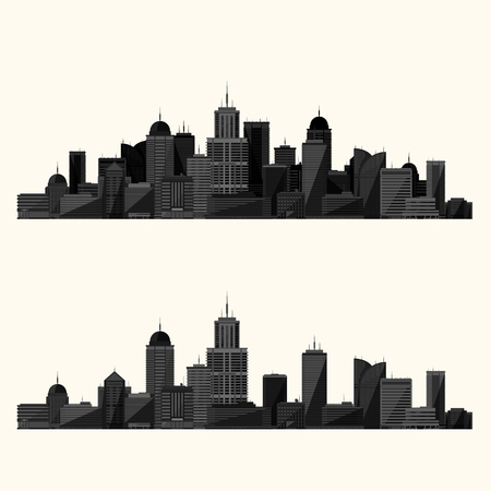 City illustration isolated on white background. Vectorのイラスト素材