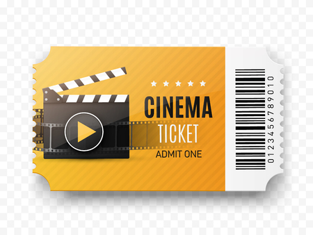 Cinema tickets background. Vector movie poster illustration.の写真素材