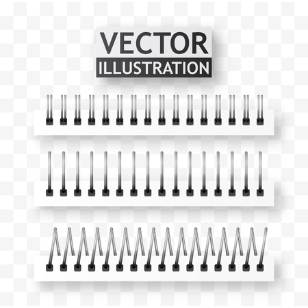 Iron spiral for paper sheets. Spiral binder vector illustration.のイラスト素材