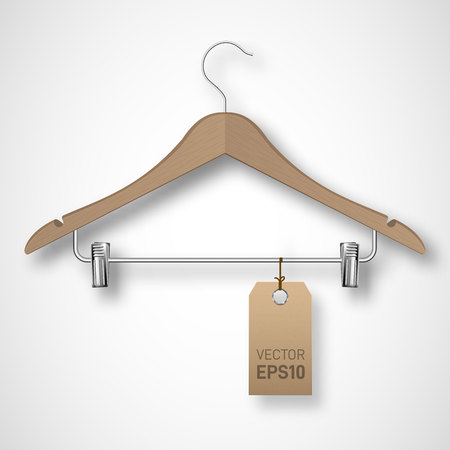 Cloth hanger with tag isolated. Vector illustrationのイラスト素材
