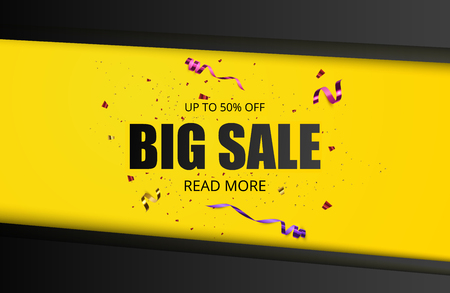 Big sale banner. Advertising poster. Sale background. Vector illustrationのイラスト素材