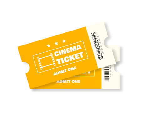 Cinema ticket isolated on white background. Vector illustrationのイラスト素材