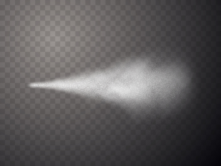 Spray effect isolated on transparent background. Fog or smoke with many small particles. Vector illustrationのイラスト素材