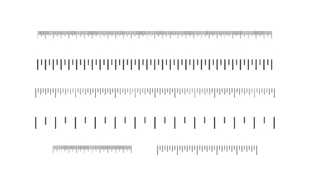 Rulers set, inches and centimeters. Measuring scale. Vector illustrationのイラスト素材