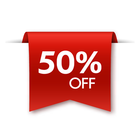 Offer tag isolated on white. Discount label. Vector illustrationのイラスト素材