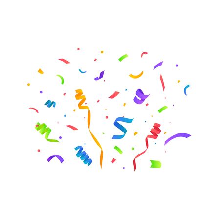 Colorful bright confetti isolated. Vector illustrationのイラスト素材