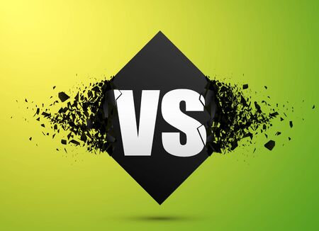 Versus sign banner with explosive effect. Vector vs sign.のイラスト素材