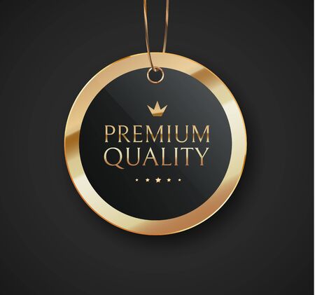 Premium quality vector badges. Luxury black labels. Vector illustrationのイラスト素材