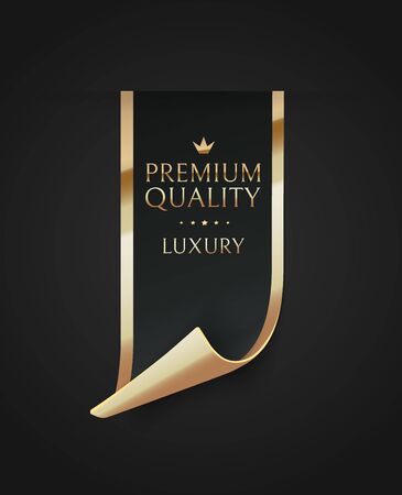 Premium quality vector badges. Luxury black labels. Vector illustrationのイラスト素材