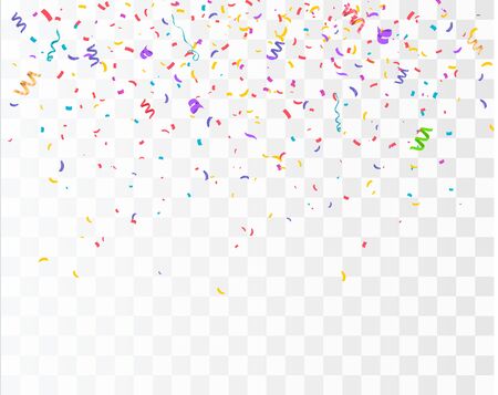 Color Confetti Isolated On White Background. Celebrate Vector Illustrationのイラスト素材