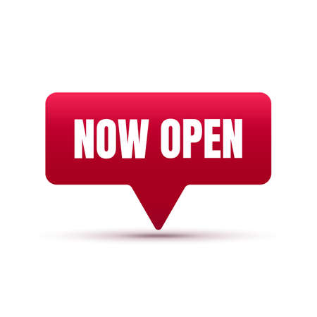 Now open tag. Open sign. Vector illustrationのイラスト素材