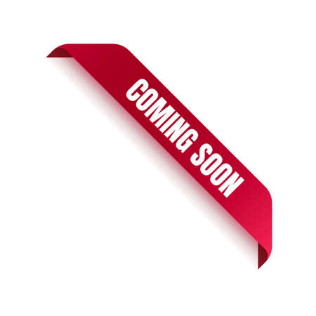 Coming soon label isolated on white. Vector illustrationのイラスト素材