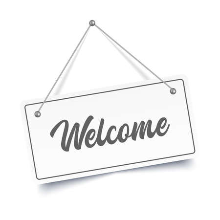 Welcome sign isolated. Welcome signboard. Vector illustrationのイラスト素材