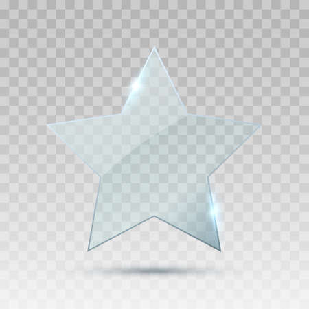 Star isolated. Transparent glass star shape. Vector illustrationのイラスト素材