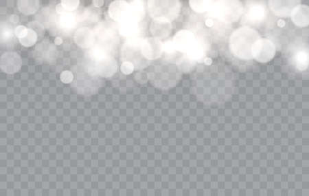 Bokeh lights isolated. Transparent blurred shapes. Abstract light effect. Vector illustrationのイラスト素材