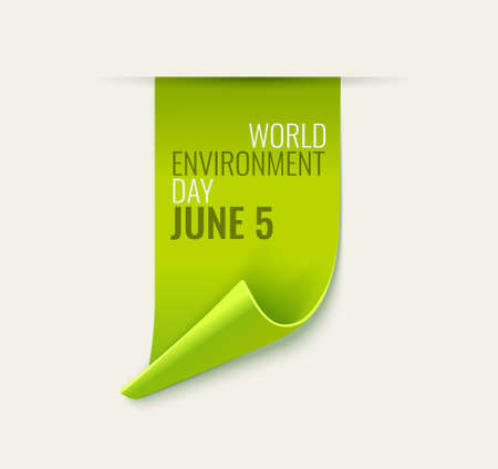 Environment Day Green Tag isolated on white background. Vector illustrationのイラスト素材