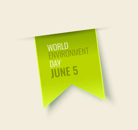 Environment Day Green Tag isolated on white background. Vector illustrationのイラスト素材