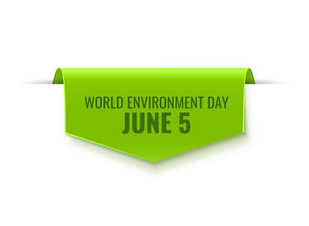 Environment Day Green Tag isolated on white background. Vector illustrationのイラスト素材
