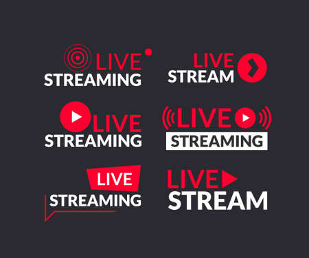 Set of live streaming and live webinar icons. Vector illustration