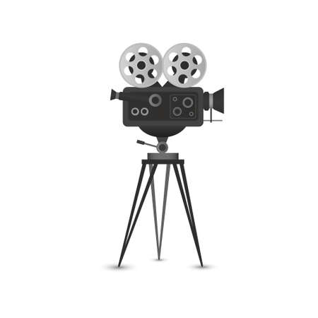 Cinema projector isolated on white background. Vector illustrationのイラスト素材