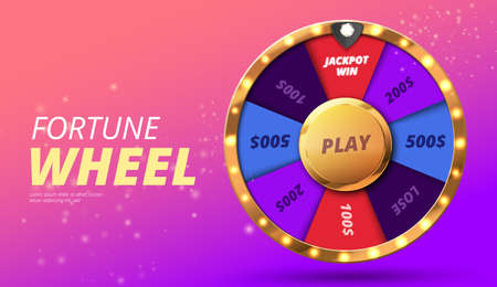 Colorful wheel of luck or fortune infographic. Vector illustration. Online casino background. Vector illustrationのイラスト素材