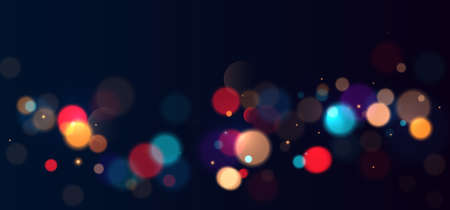 Colorful bokeh lights background. Blurred circle shapes. Vector illustrationのイラスト素材