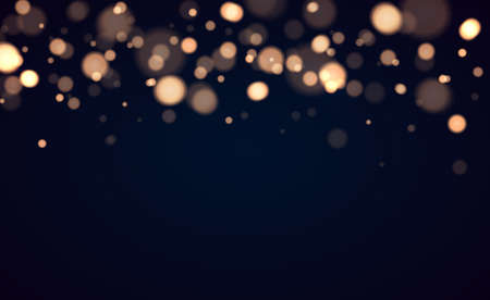 Shining bokeh isolated on transparent background. Golden bokeh lights with glowing particles isolated. Christmas conceptのイラスト素材