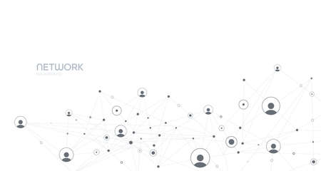 Network background. Connections with points, lines, and people icons. Vector illustrationのイラスト素材