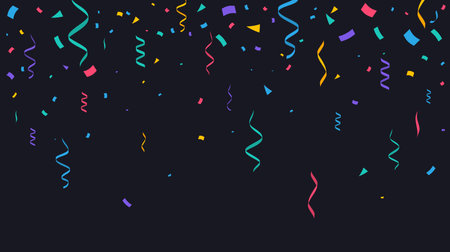 Confetti background. Festive backdrop. Party design with colorful confetti. Vector illustrationのイラスト素材