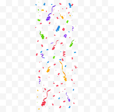 Confetti background. Festive backdrop. Party design with colorful confetti. Vector illustrationのイラスト素材