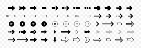 Arrow icons isolated. Set different arrows or web designs. Vector illustrationのイラスト素材