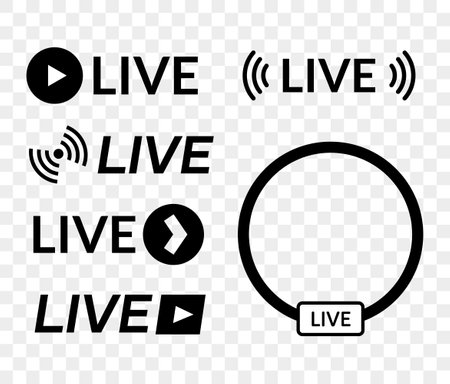 Live Streaming Symbols. Vector illustrationのイラスト素材