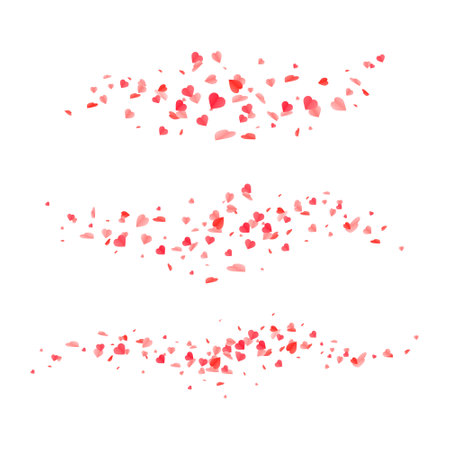 Hearts Shape confetti Background. Valentines Day Vector Template Design.のイラスト素材