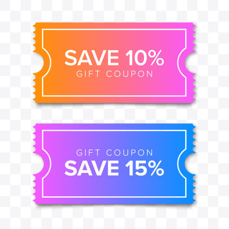 Coupon Discount. Vector Gift Voucher Isolated.のイラスト素材