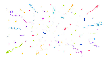 Confetti Background. Festive Backdrop. Party Design With Colorful Confetti. Vector Illustrationのイラスト素材
