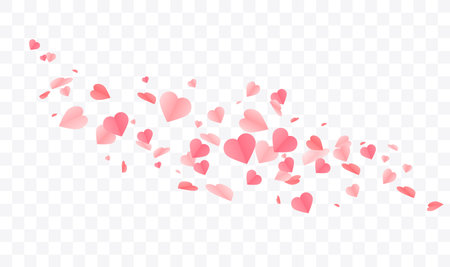 Hearts Shape confetti Background. Valentines Day Vector Template Design.のイラスト素材