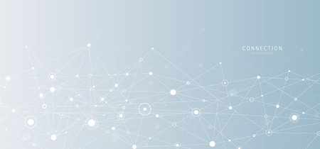 Network background. Connections with points, lines, and people icons. Vector technology background